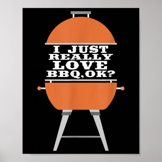 Ik hou gewoon echt van BBQ barbecue grill vlees et Poster (Voorkant)