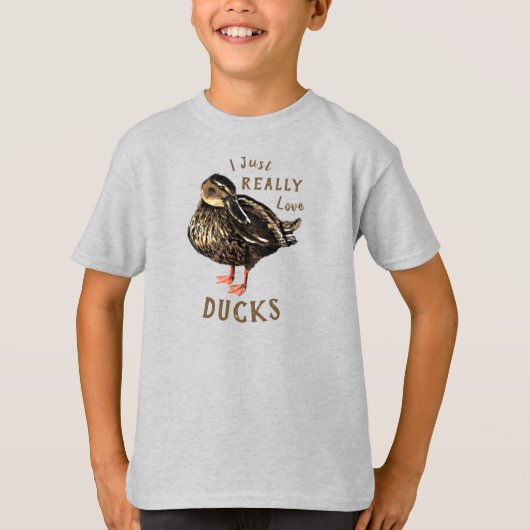 Ik hou gewoon echt van eenden Kinder T-shirt (Voorkant)