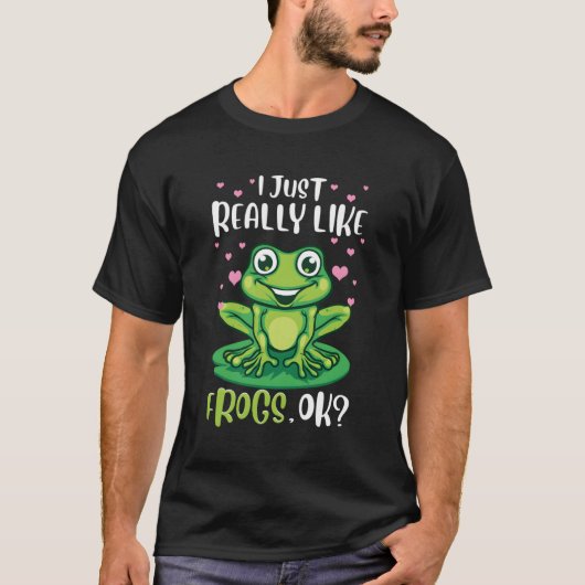 Ik hou gewoon echt van kikkers OK Funny Tree Frog T-shirt (Voorkant)