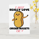Ik hou gewoon echt van kipnuggets kostuum kinderen kaart (Gele Bloem)