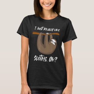 Ik hou gewoon echt van luiaards grappige koele lui t-shirt