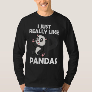 Ik hou gewoon echt van panda's schattige reuzenpan t-shirt