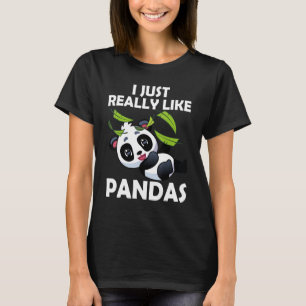 Ik hou gewoon echt van Panda's schattige reuzenpan T-shirt