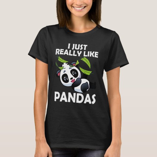 Ik hou gewoon echt van Panda's schattige reuzenpan T-shirt (Voorkant)