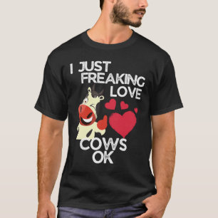 Ik hou gewoon gek van koeien oké koe t-shirt