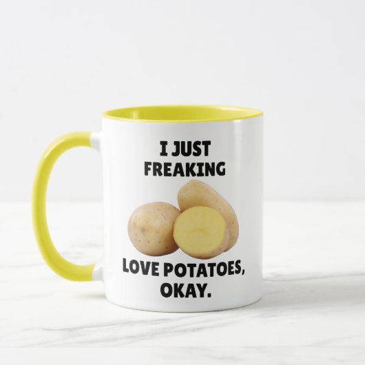 Ik hou gewoon van aardappelen Grappige Spud Mok (Links)