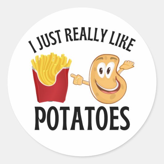 Ik hou gewoon van aardappelen ronde sticker (Voorkant)
