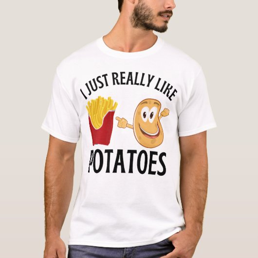 Ik hou gewoon van aardappelen t-shirt (Voorkant)