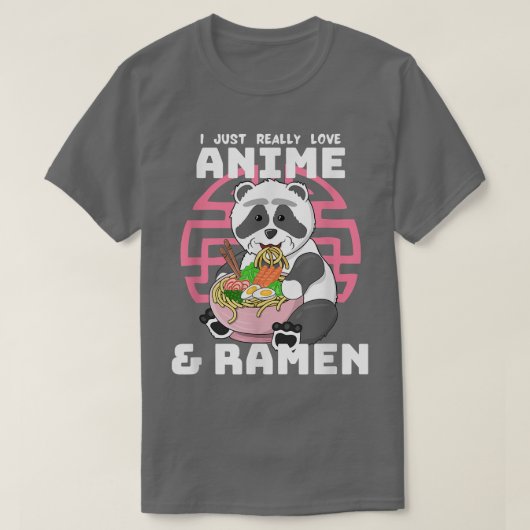 Ik hou gewoon van Anime Ramen Panda T-shirt (Design voorkant)