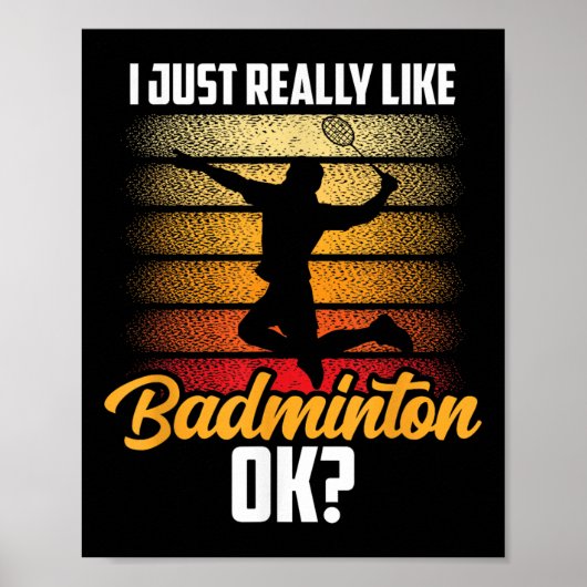 Ik hou gewoon van Badminton Ok Match Team Player Poster (Voorkant)