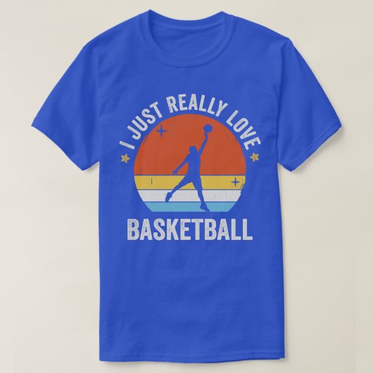 Ik hou gewoon van Basketball's Retro Vint T-shirt (Design voorkant)