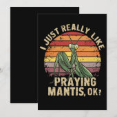 Ik hou gewoon van bidden Mantis OK Insect Retro Feestdagenkaart (Voorkant / Achterkant)