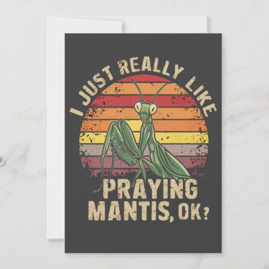 Ik hou gewoon van bidden Mantis OK Insect Retro Kaart (Voorkant)