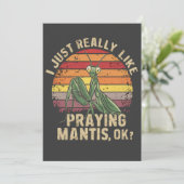 Ik hou gewoon van bidden Mantis OK Insect Retro Kaart (Staand voorkant)