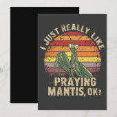 Ik hou gewoon van bidden Mantis OK Insect Retro Kaart (Voorkant / Achterkant)