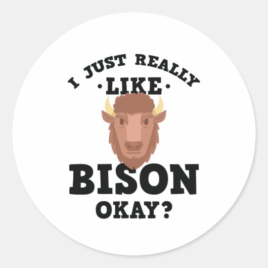 Ik hou gewoon van Bizon Funny Quote Sticker (Voorkant)