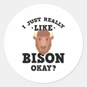 Ik hou gewoon van Bizon Funny Quote Sticker