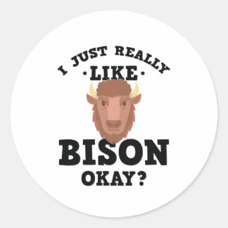Ik hou gewoon van Bizon Funny Quote Sticker