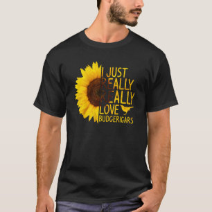 Ik hou gewoon van boedgerigars Mannen Bird Sunf T-shirt