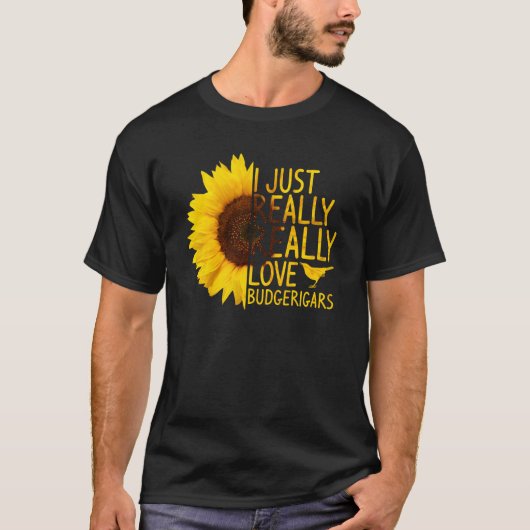 Ik hou gewoon van boedgerigars Mannen Bird Sunf T-shirt (Voorkant)