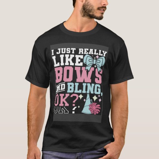 Ik hou gewoon van bogen en Bling cheerleader Chee T-shirt (Voorkant)