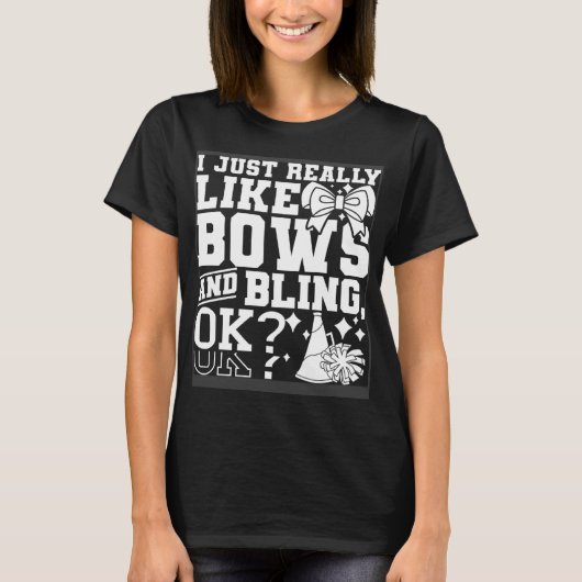 Ik hou gewoon van bogen en Bling cheerleader Chee T-shirt (Voorkant)