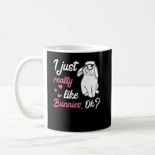 Ik hou gewoon van Bunnies Cute Rabbit Koffiemok (Links)