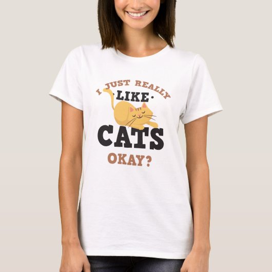 Ik hou gewoon van Cats Funny Quote T-shirt (Voorkant)