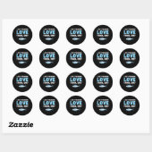 Ik hou gewoon van de grappige tonijnliefhebber Gev Ronde Sticker (Vel)