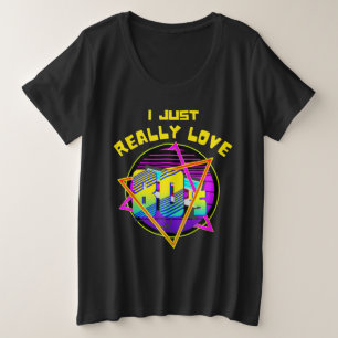 ik HOU GEWOON VAN DE JAREN 80 Grote Maat T-shirt