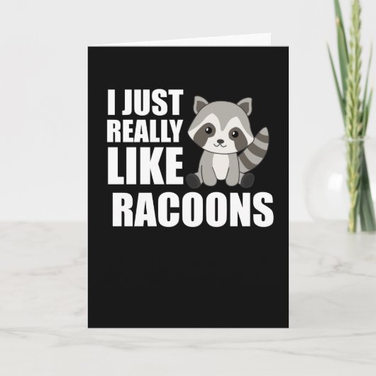 Ik hou gewoon van de racoons Cute Raccoon Kaart (Voorkant)
