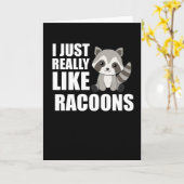 Ik hou gewoon van de racoons Cute Raccoon Kaart (Gele Bloem)