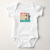 Ik hou gewoon van de racoons Cute Raccoon Romper (Voorkant)