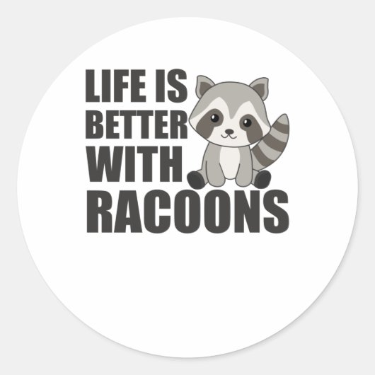 Ik hou gewoon van de racoons Cute Raccoon Ronde Sticker (Voorkant)