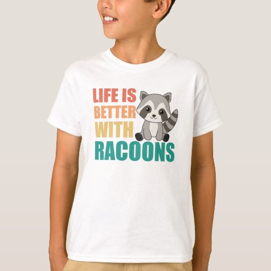 Ik hou gewoon van de racoons Cute Raccoon T-shirt (Voorkant)