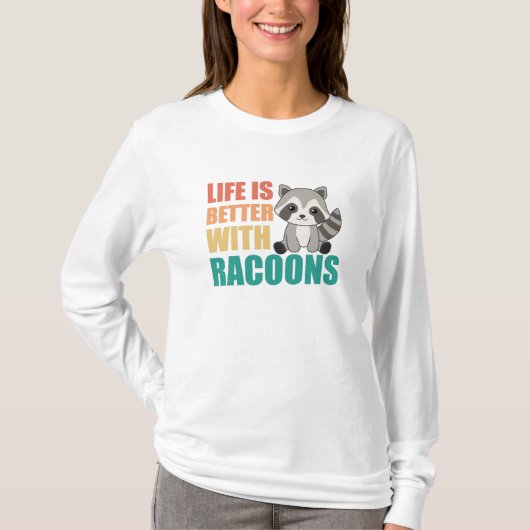 Ik hou gewoon van de racoons Cute Raccoon T-shirt (Voorkant)