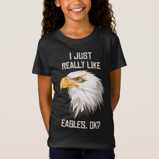 Ik hou gewoon van Eagle OK Grappig Eagle Lover Gif T-shirt (Voorkant)
