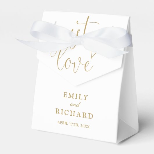 Ik hou gewoon van elegante moderne chique gouden b bedankdoosjes (Voorkant Zijde)