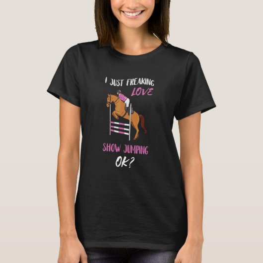 Ik hou gewoon van Engelse paardenshow springen equ T-shirt (Voorkant)
