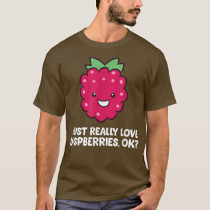 Ik hou gewoon van frambozen, fruitframbozen t-shirt