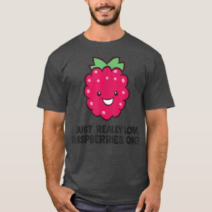 Ik hou gewoon van frambozen, fruitframbozen t-shirt