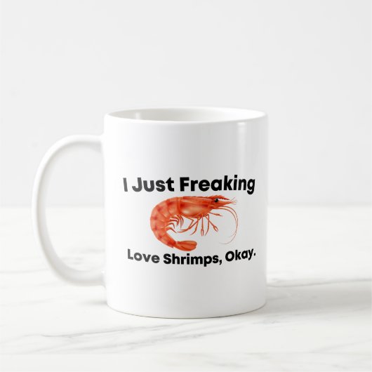 Ik hou gewoon van garnalen koffiemok (Links)