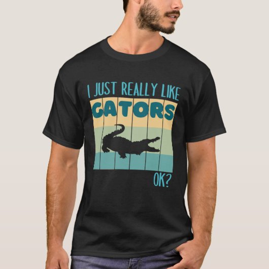 Ik hou gewoon van Gators OK Retro Alligat T-shirt (Voorkant)