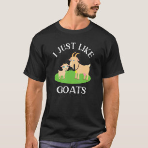 Ik hou gewoon van geiten, schattige geitenteelt t-shirt