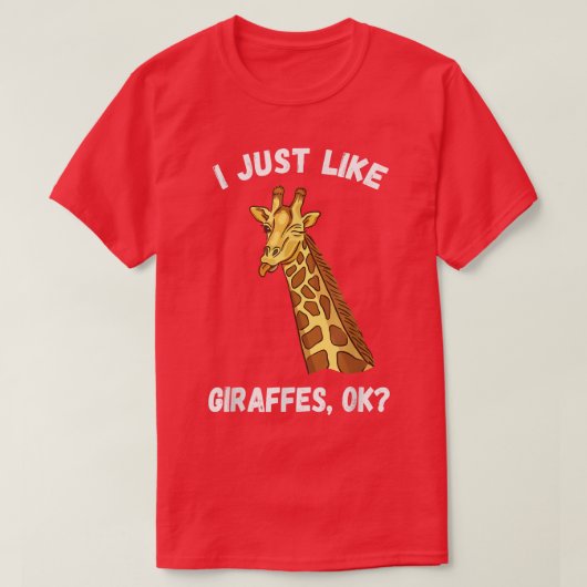 Ik hou gewoon van Giraffes Funny Cute Giraffe T-shirt (Design voorkant)