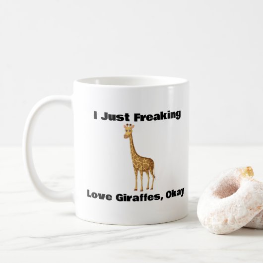 Ik hou gewoon van Giraffes, oké, koffie Mok (Met donut)