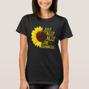 Ik hou gewoon van Guanacos Women Mannen Alpaca Sun T-shirt