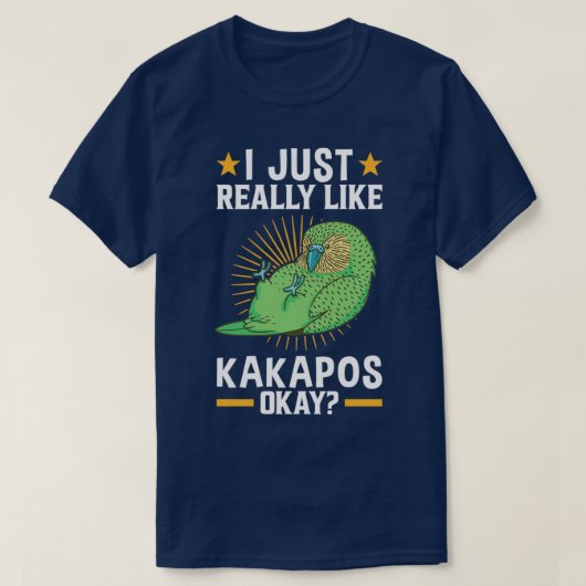 Ik hou gewoon van Kakapo's flikterloze papegaai T-shirt (Design voorkant)