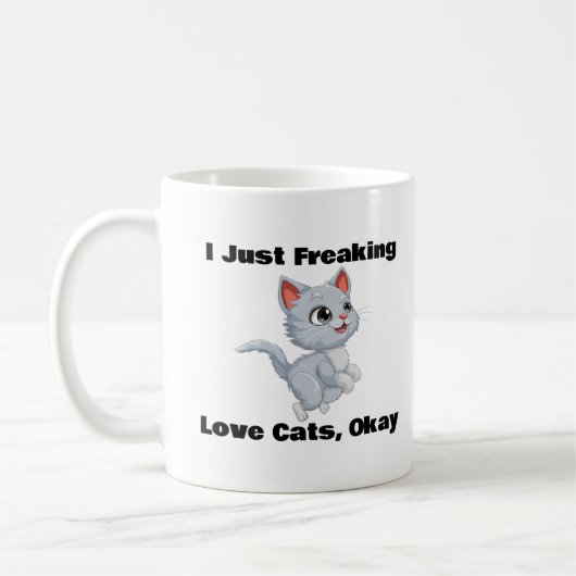 Ik hou gewoon van katten, oké, kat koffie Mok (Links)