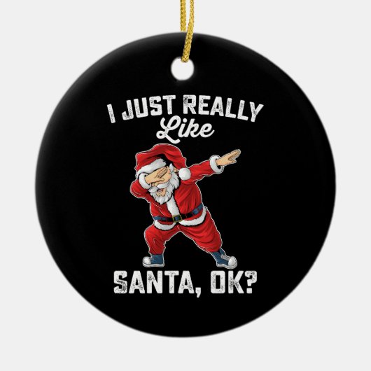 Ik hou gewoon van Kerstman OK Familie Kerstmis Keramisch Ornament (Voorkant)